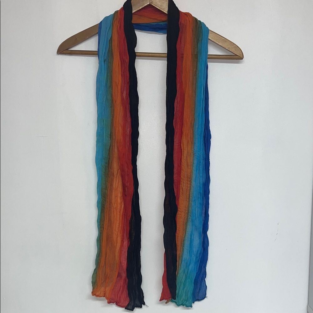 Vibrant Multicolor Striped Scarf #boho #pride #rainbow #colorful